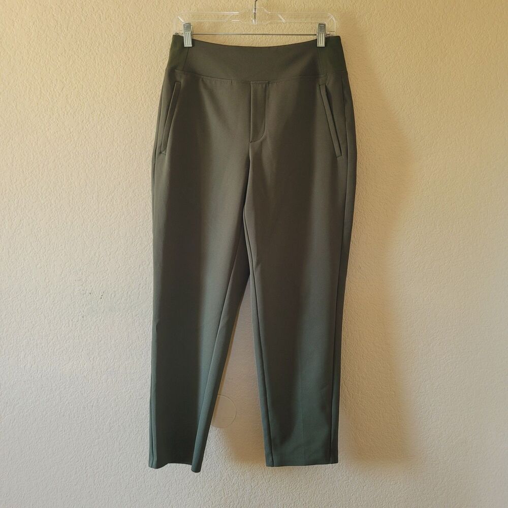 Athleta Endless High Rise Pants Womens Size 6 Green Office Casual Pull On 533636